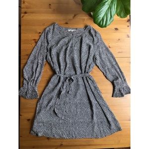 LOFT floral pleated cuff dress